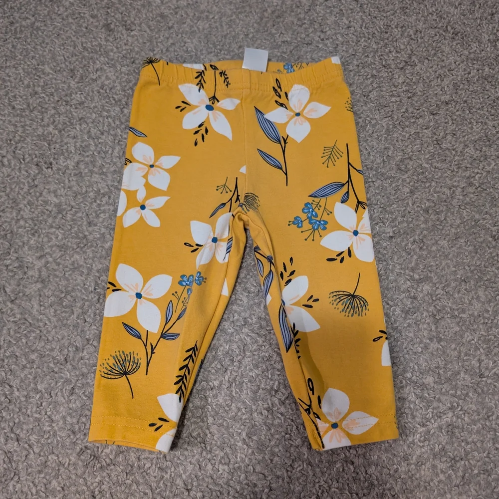 Carter's Yellow Floral Kids Leggings - Picture 2 of 4